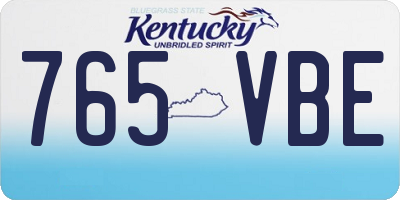KY license plate 765VBE