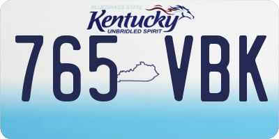 KY license plate 765VBK
