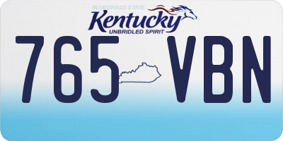 KY license plate 765VBN