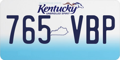 KY license plate 765VBP