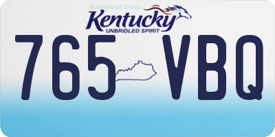 KY license plate 765VBQ