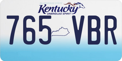 KY license plate 765VBR