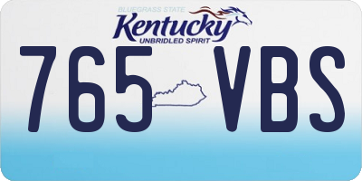 KY license plate 765VBS