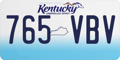 KY license plate 765VBV