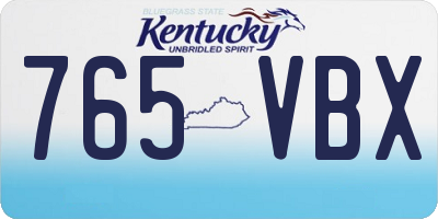 KY license plate 765VBX
