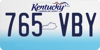 KY license plate 765VBY