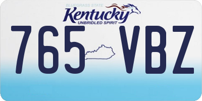 KY license plate 765VBZ