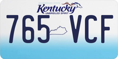 KY license plate 765VCF