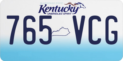 KY license plate 765VCG