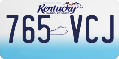 KY license plate 765VCJ