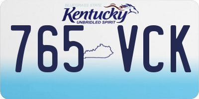 KY license plate 765VCK
