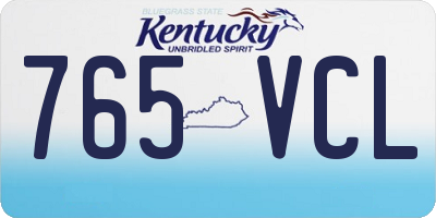 KY license plate 765VCL