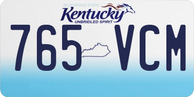 KY license plate 765VCM
