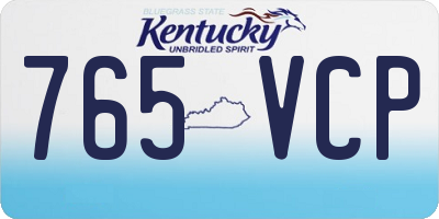 KY license plate 765VCP