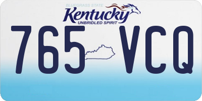 KY license plate 765VCQ