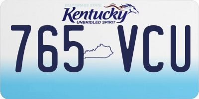 KY license plate 765VCU