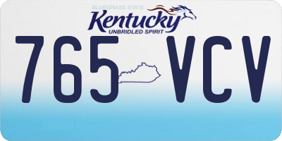 KY license plate 765VCV