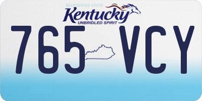 KY license plate 765VCY