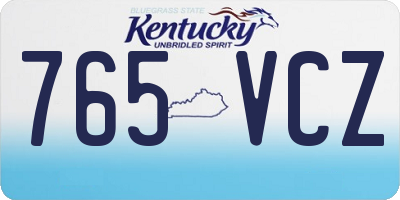 KY license plate 765VCZ