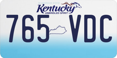 KY license plate 765VDC