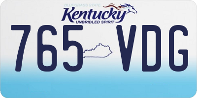 KY license plate 765VDG