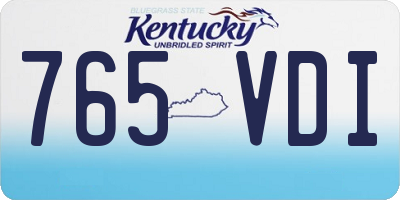 KY license plate 765VDI