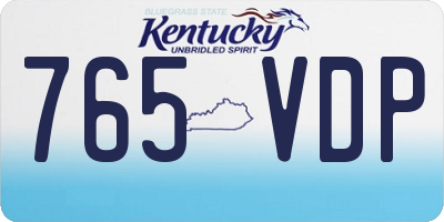 KY license plate 765VDP
