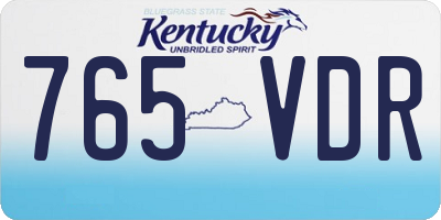 KY license plate 765VDR