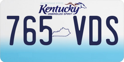 KY license plate 765VDS