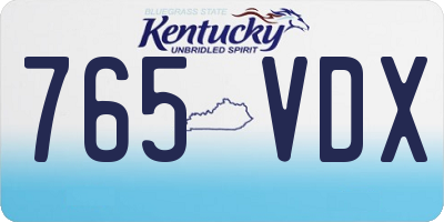 KY license plate 765VDX