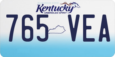 KY license plate 765VEA