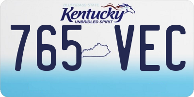 KY license plate 765VEC