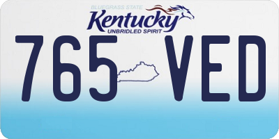 KY license plate 765VED