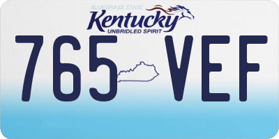 KY license plate 765VEF