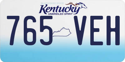 KY license plate 765VEH