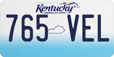 KY license plate 765VEL