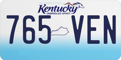 KY license plate 765VEN