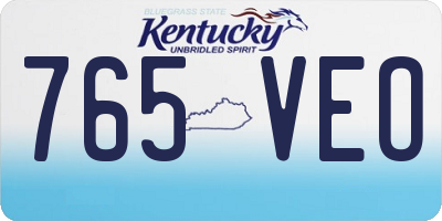 KY license plate 765VEO