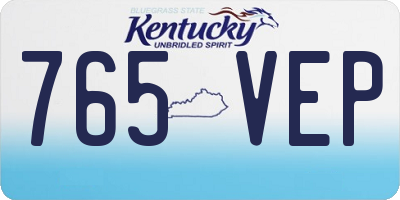KY license plate 765VEP