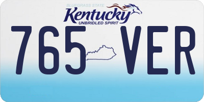KY license plate 765VER