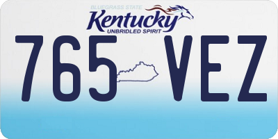 KY license plate 765VEZ