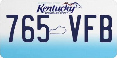 KY license plate 765VFB