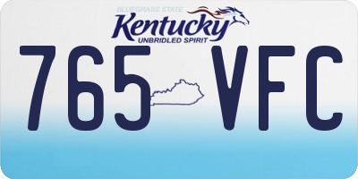 KY license plate 765VFC