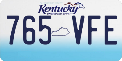 KY license plate 765VFE