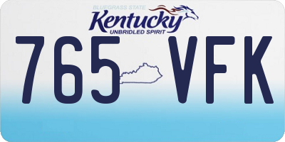 KY license plate 765VFK