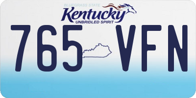 KY license plate 765VFN