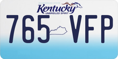 KY license plate 765VFP