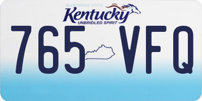 KY license plate 765VFQ