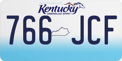 KY license plate 766JCF