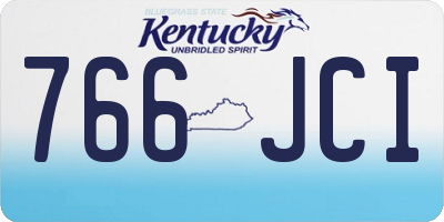 KY license plate 766JCI